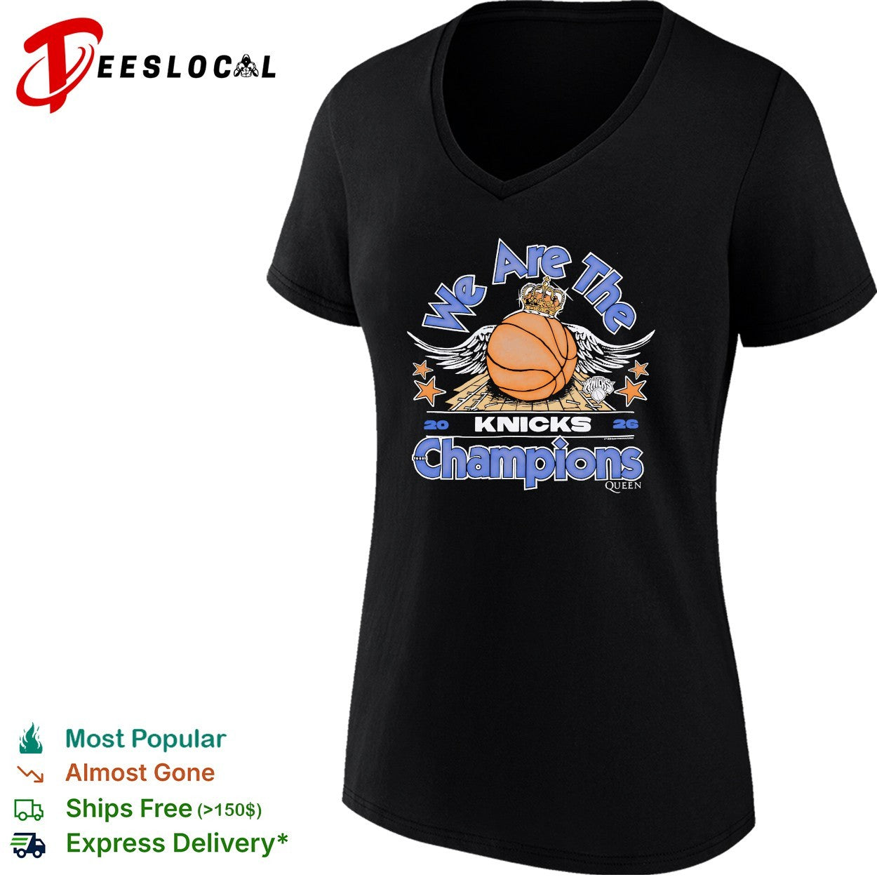 New York Knicks We Are The Champions basketball crown wings stars vintage shirt