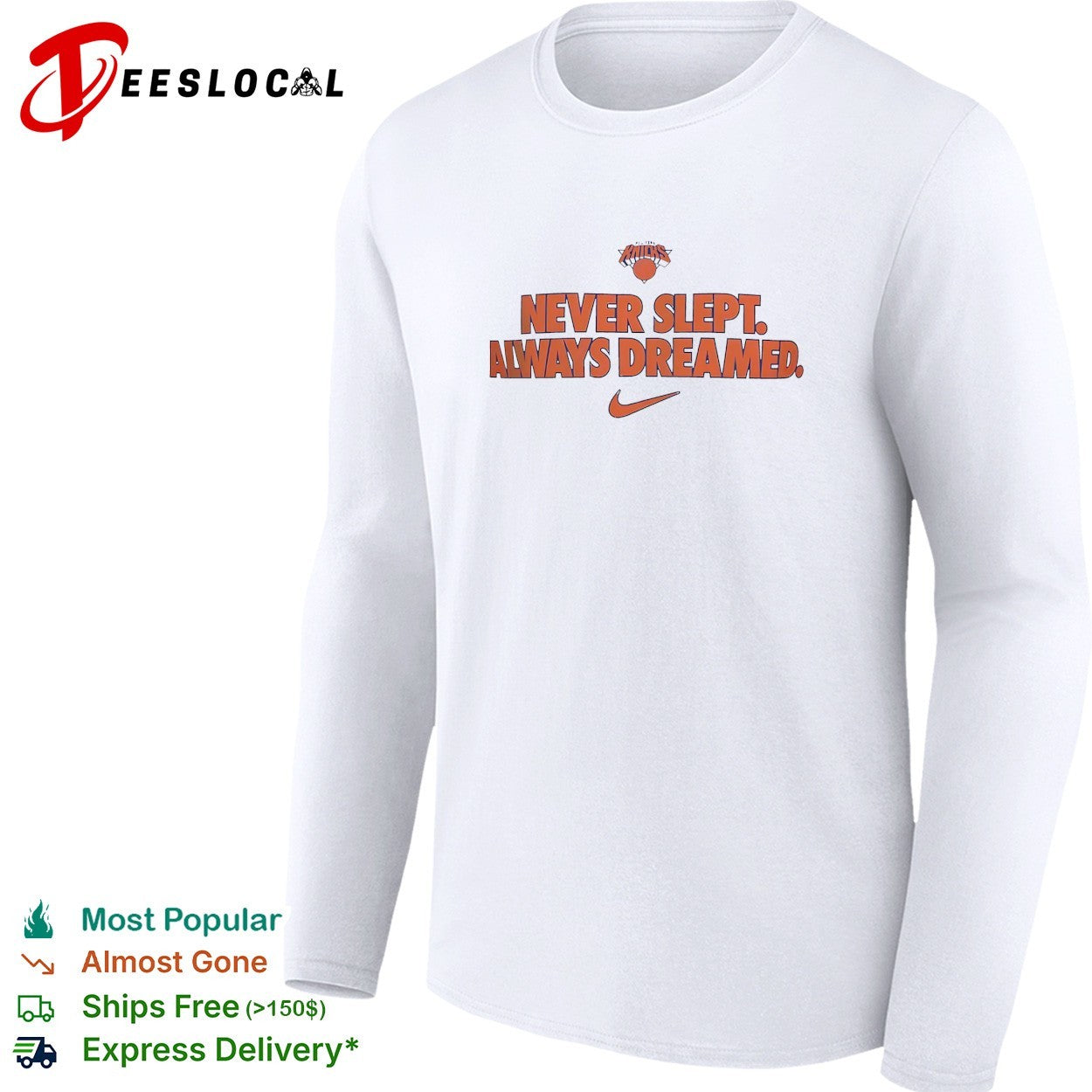 New York Knicks White Brand Voice Never Slept Always Dreamed shirt