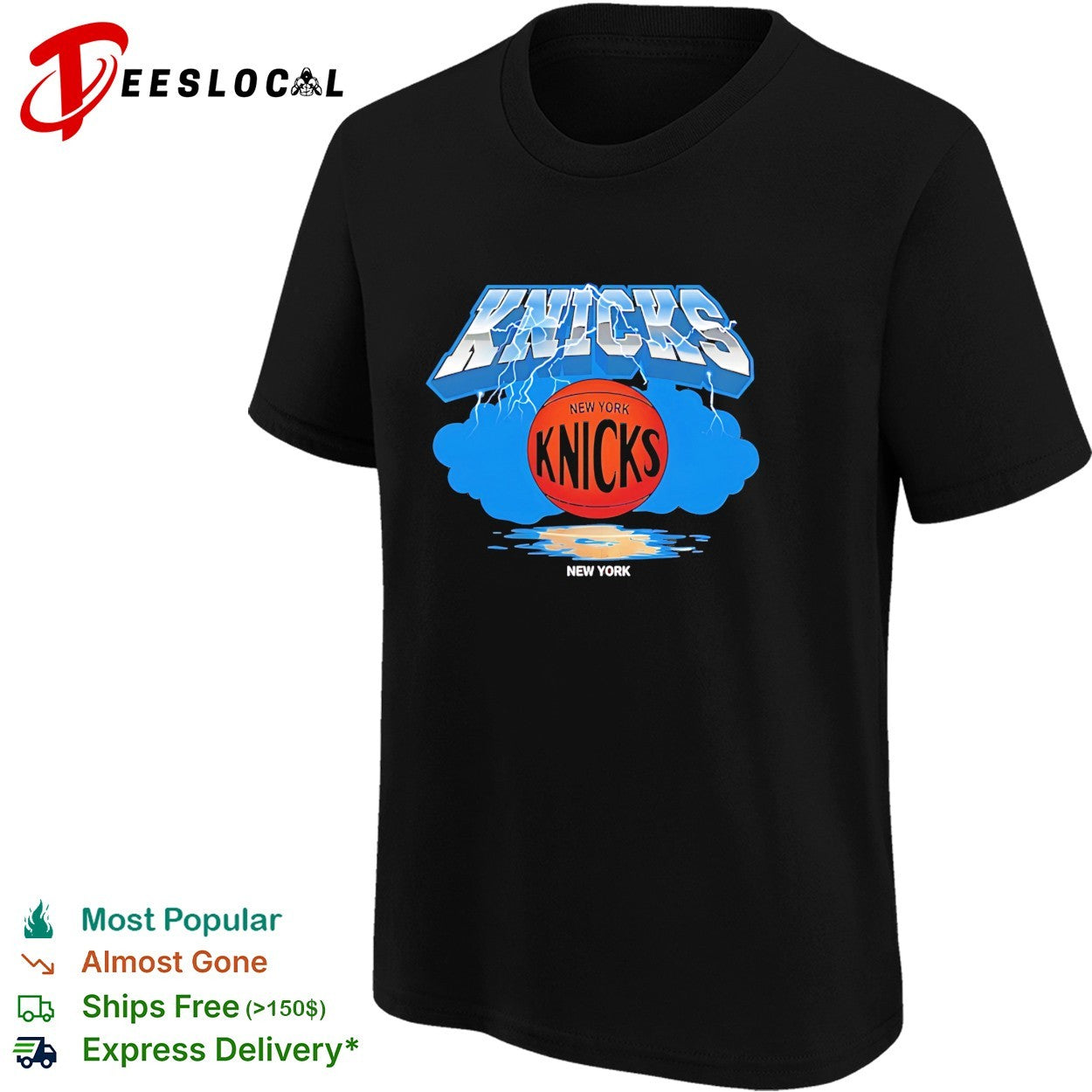 New York Knicks basketball cloud lighting graphic shirt