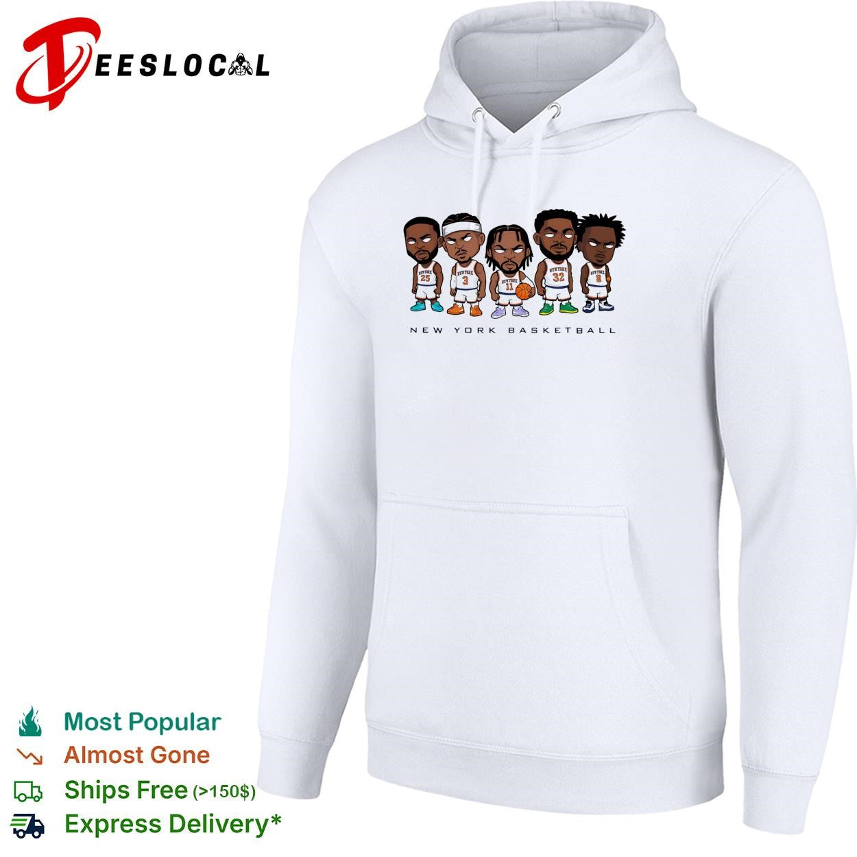 New York Knicks basketball players chibi caricature lineup shirt