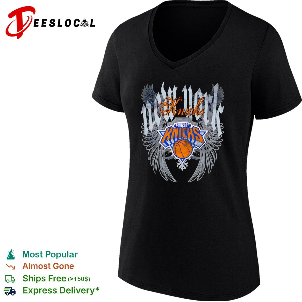 New York Knicks basketball wings shield shirt
