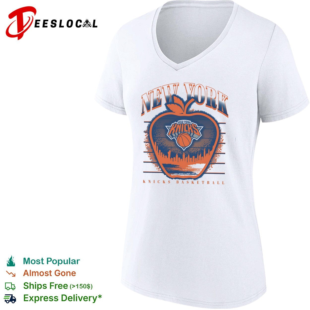 New York Knicks big apple NYC skyline arch logo art shirt