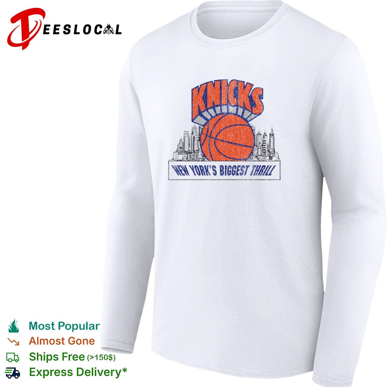 New York Knicks biggest thrill basketball city skyline shirt
