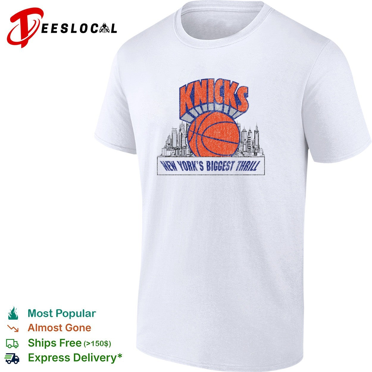 New York Knicks biggest thrill basketball city skyline shirt