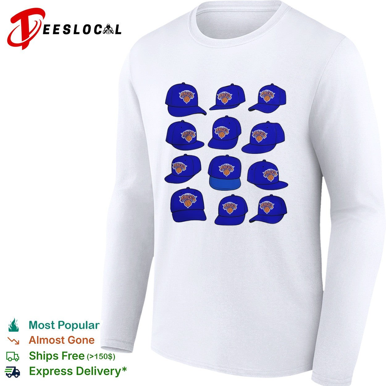 New York Knicks blue hats shirt