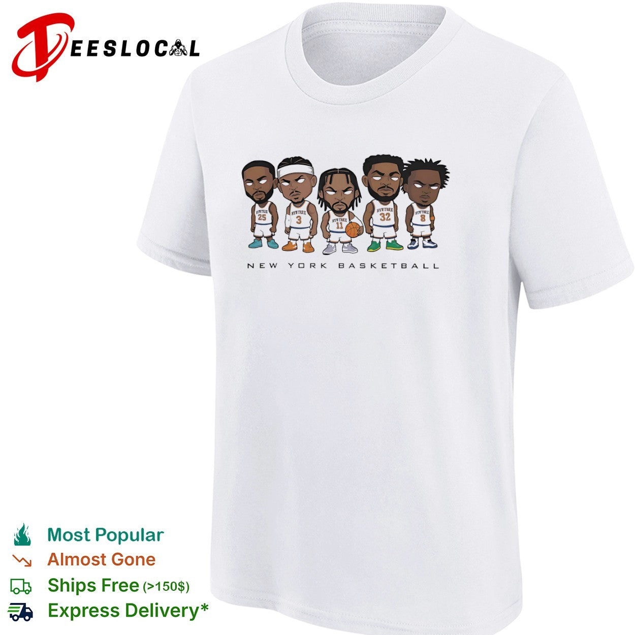 New York Knicks cartoon players basketball shirt