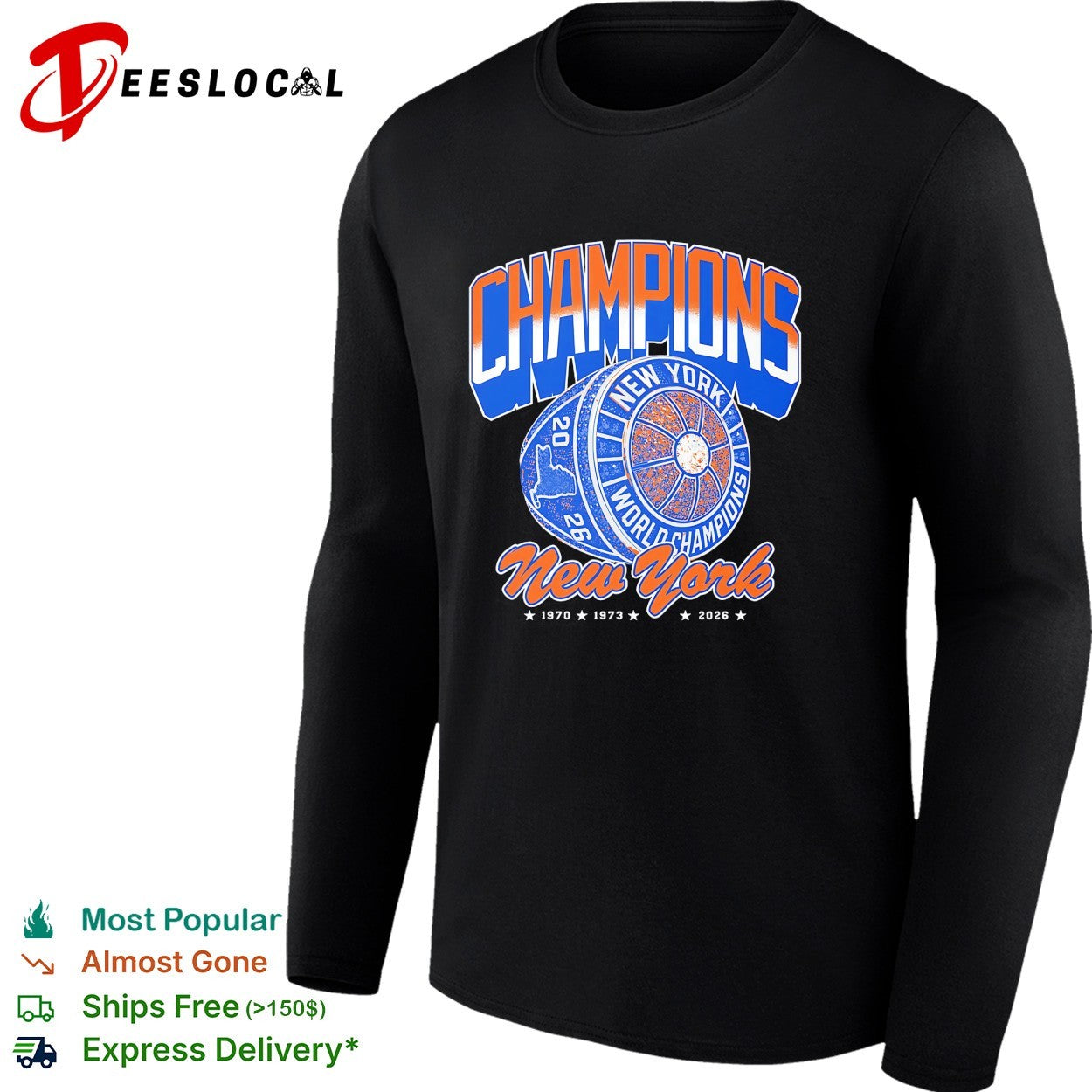 New York Knicks champions world champions ring shirt