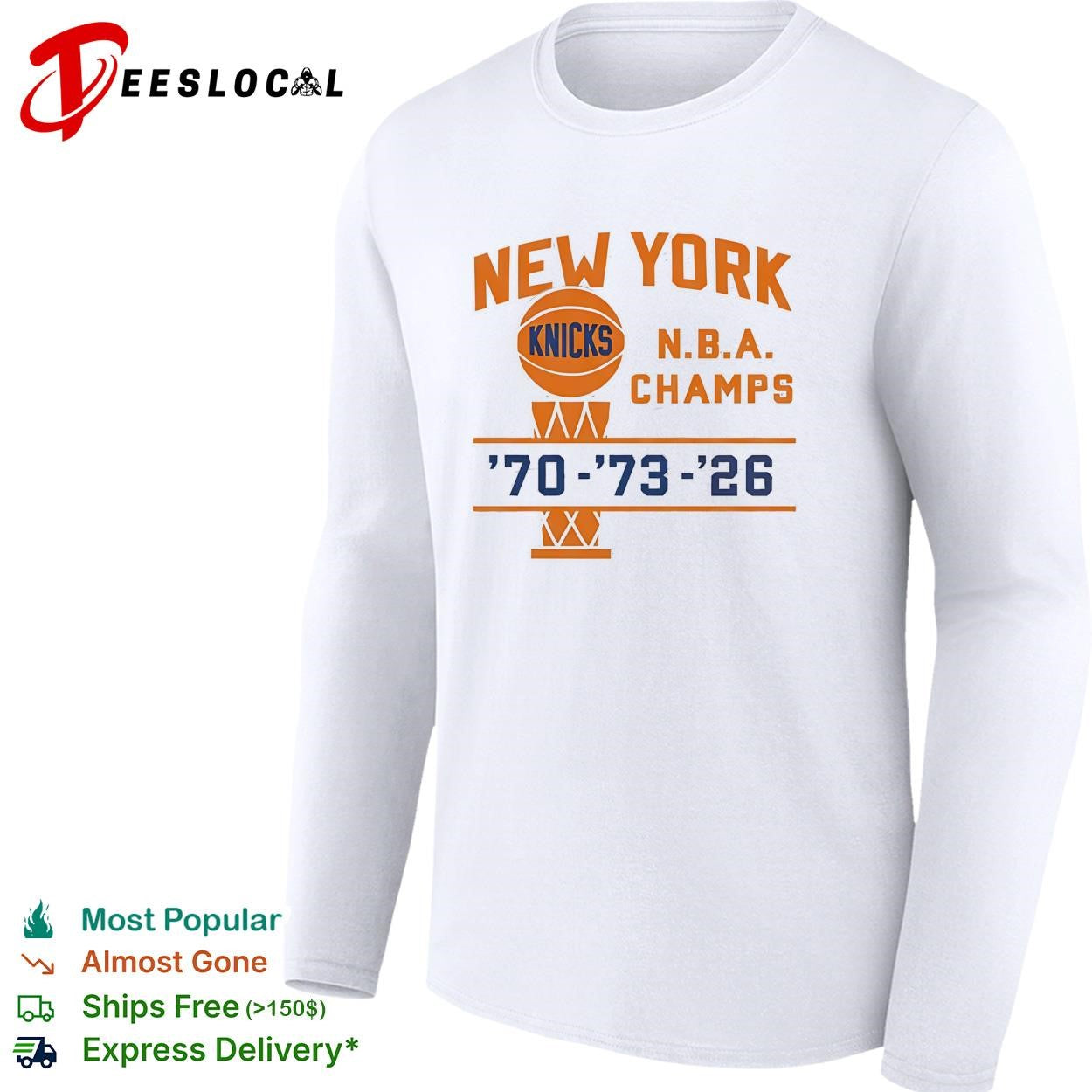 New York Knicks champs since 1946 arched vintage badge shirt