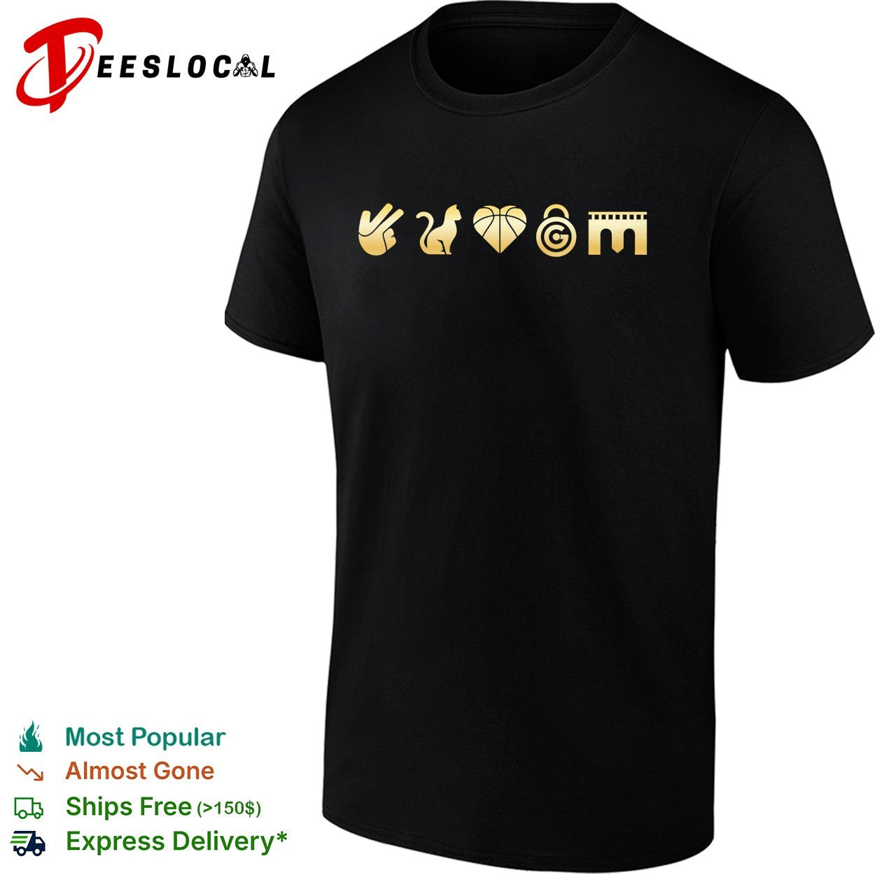 New York Knicks five championship symbols cat basketball heart Garden icons row shirt