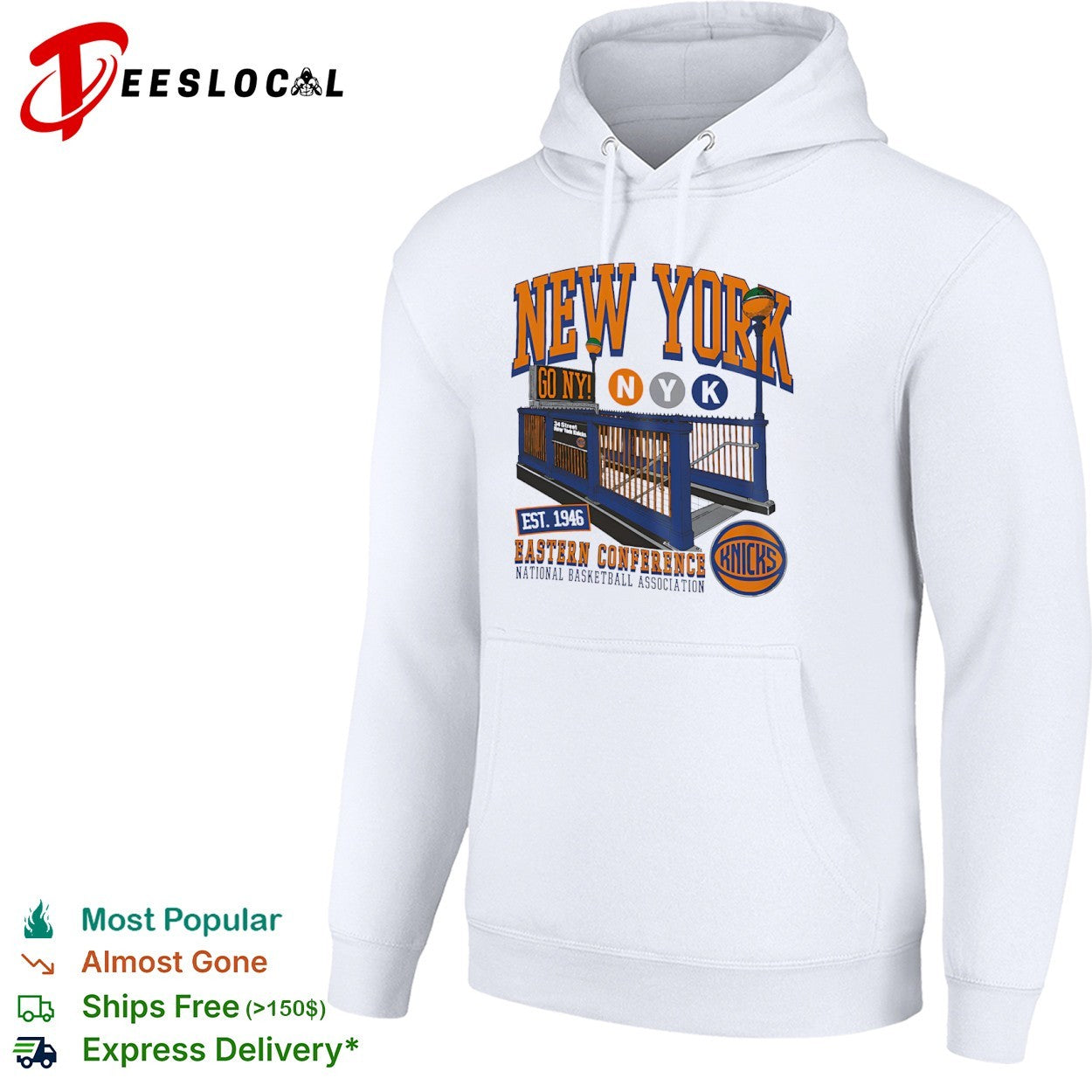 New York Knicks go NY subway station est 1946 Eastern Conference National Basketball Association shirt