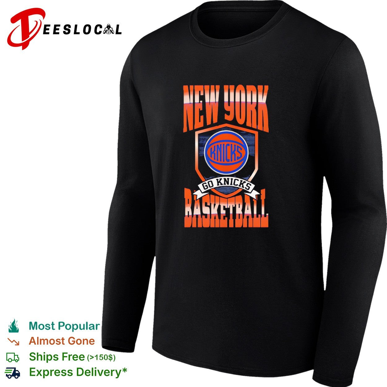 New York Knicks go basketball shield shirt