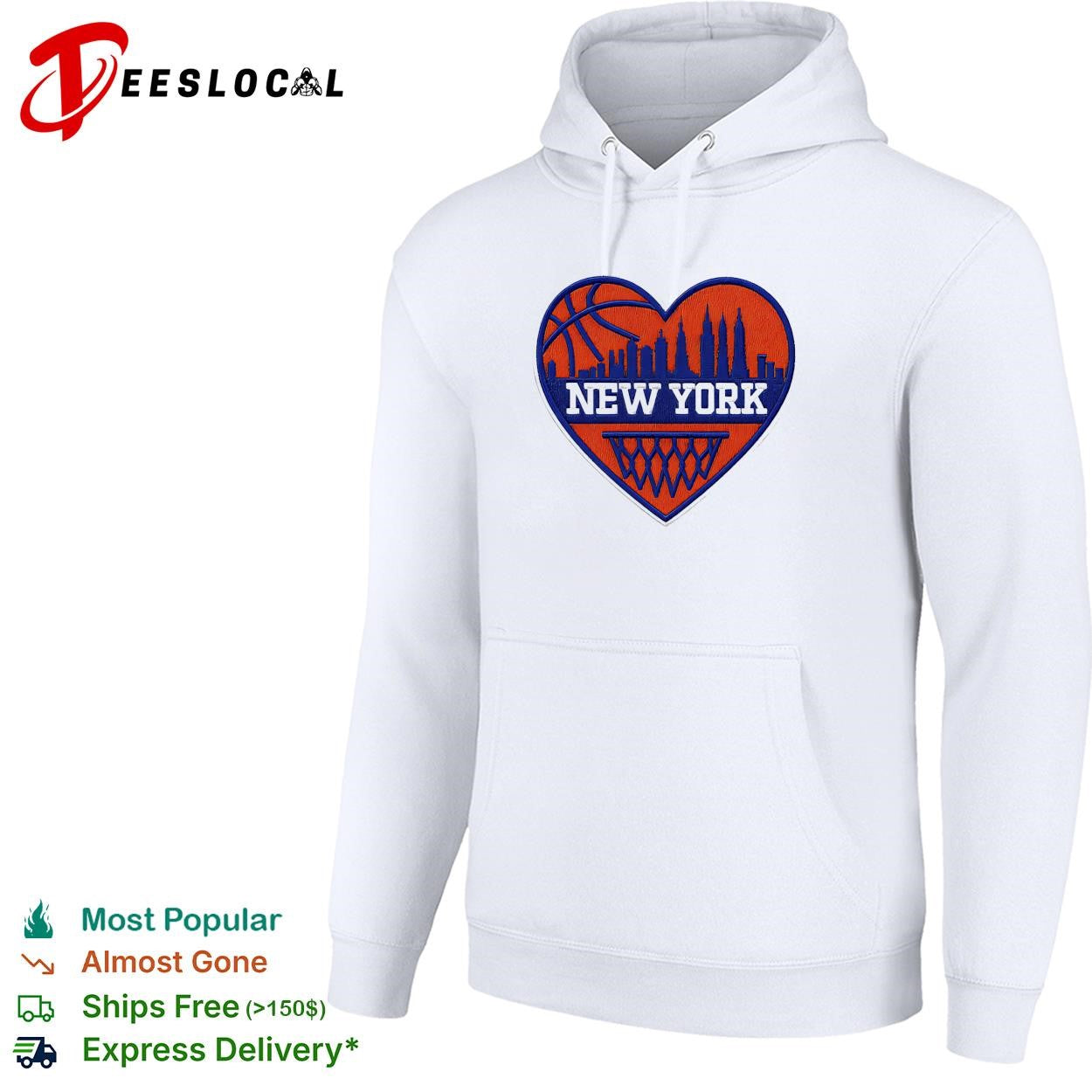 New York Knicks heart skyline basketball hoop badge shirt