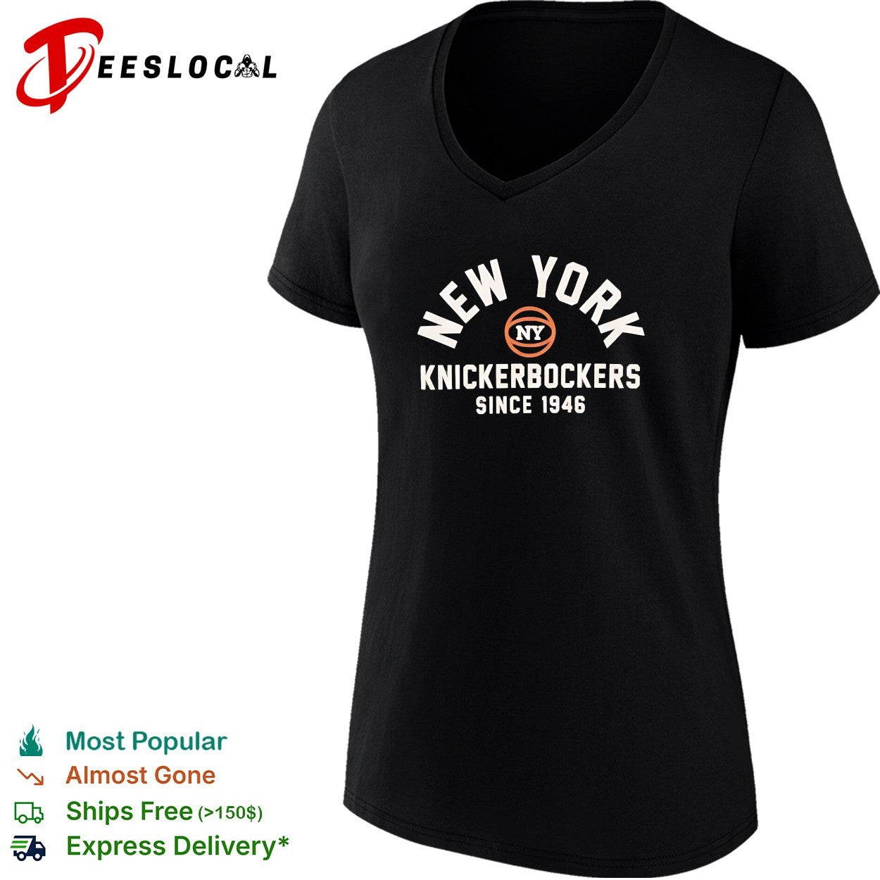 New York Knicks knickerbockers since 1946 wordmark badge shirt