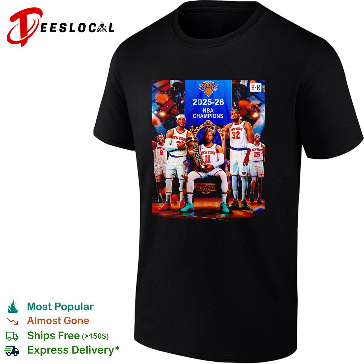 New York Knicks legends 2025 2026 NBA Champions trophy shirt