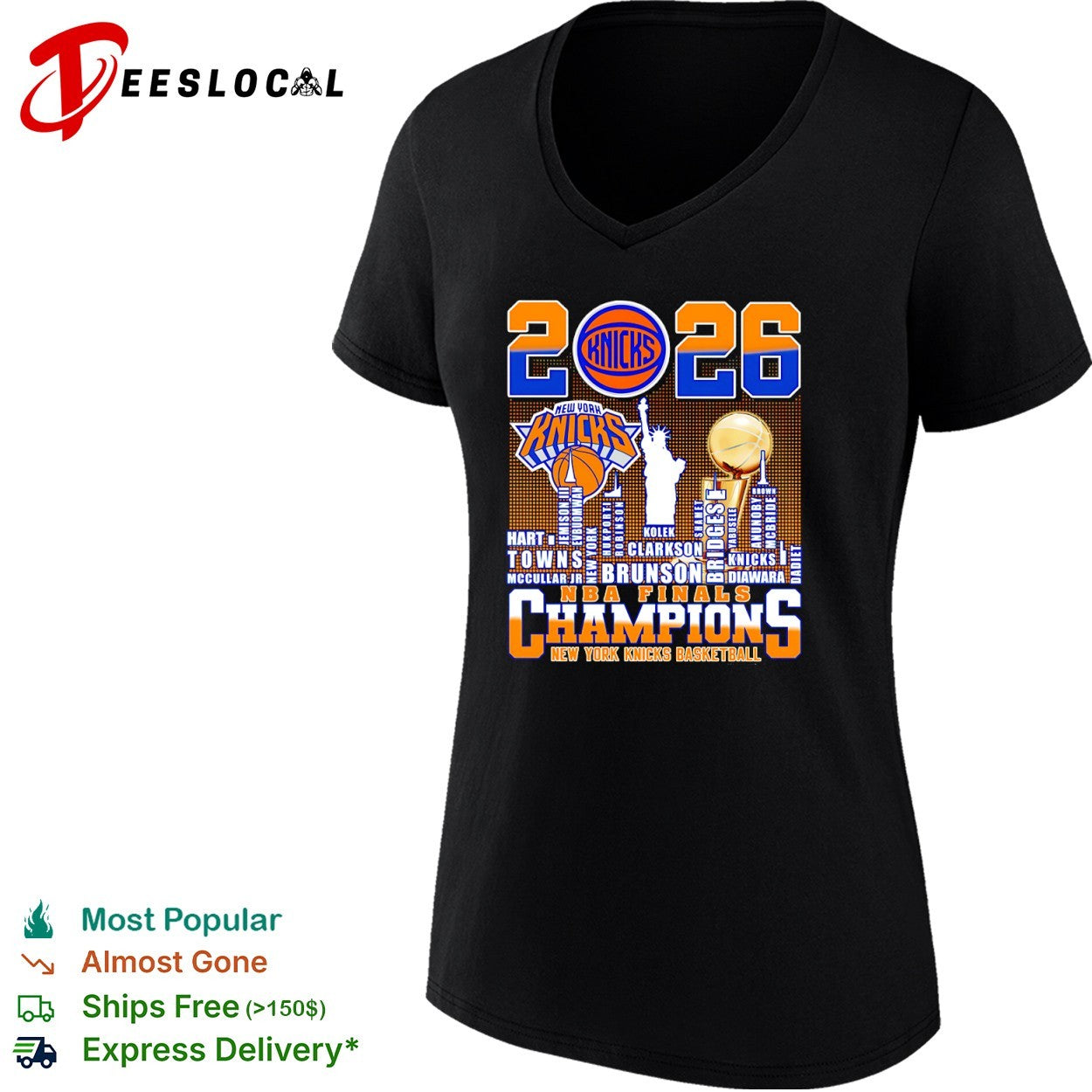 New York Knicks name of legends 2026 NBA Finals Champions shirt