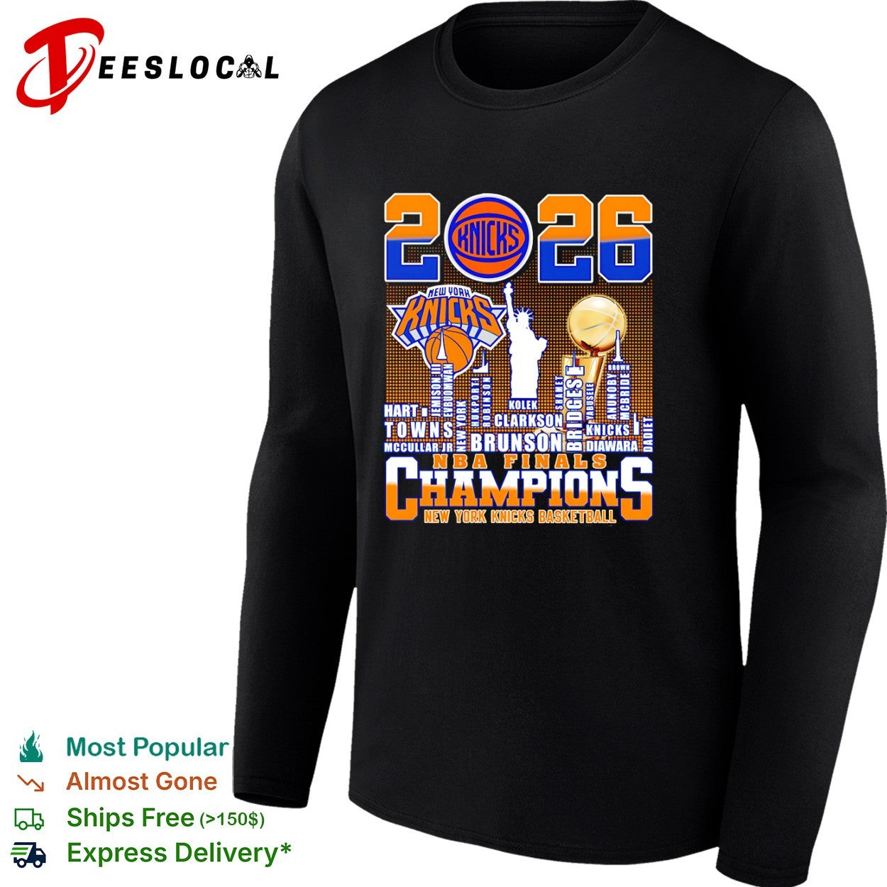 New York Knicks name of legends 2026 NBA Finals Champions shirt