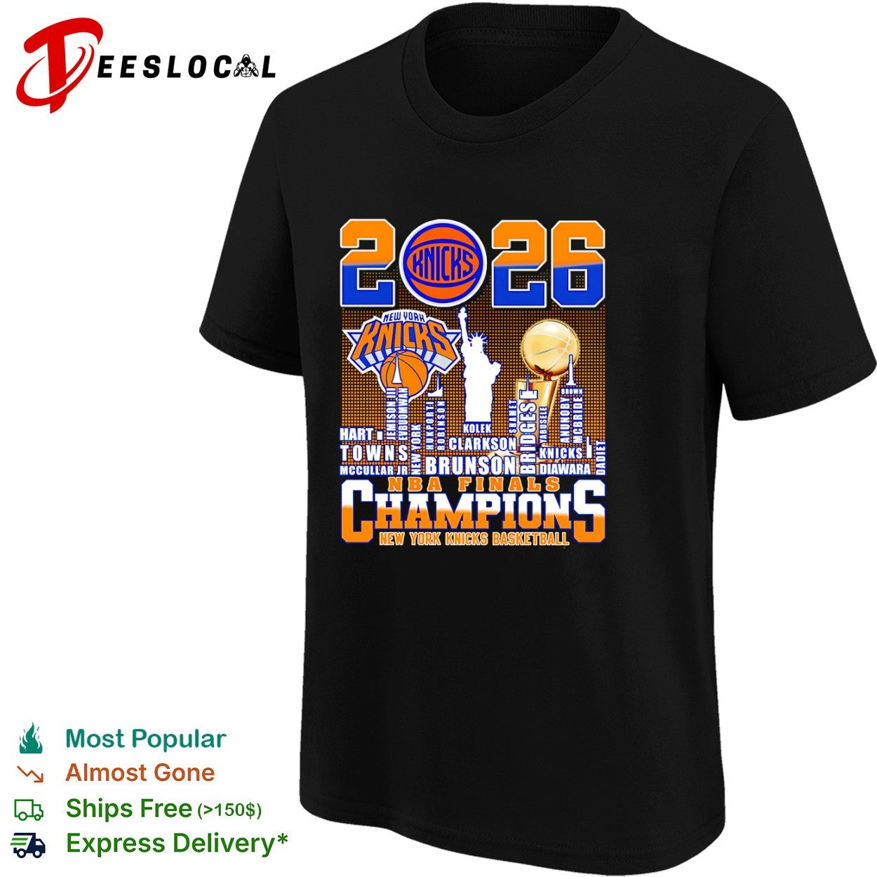 New York Knicks name of legends 2026 NBA Finals Champions shirt