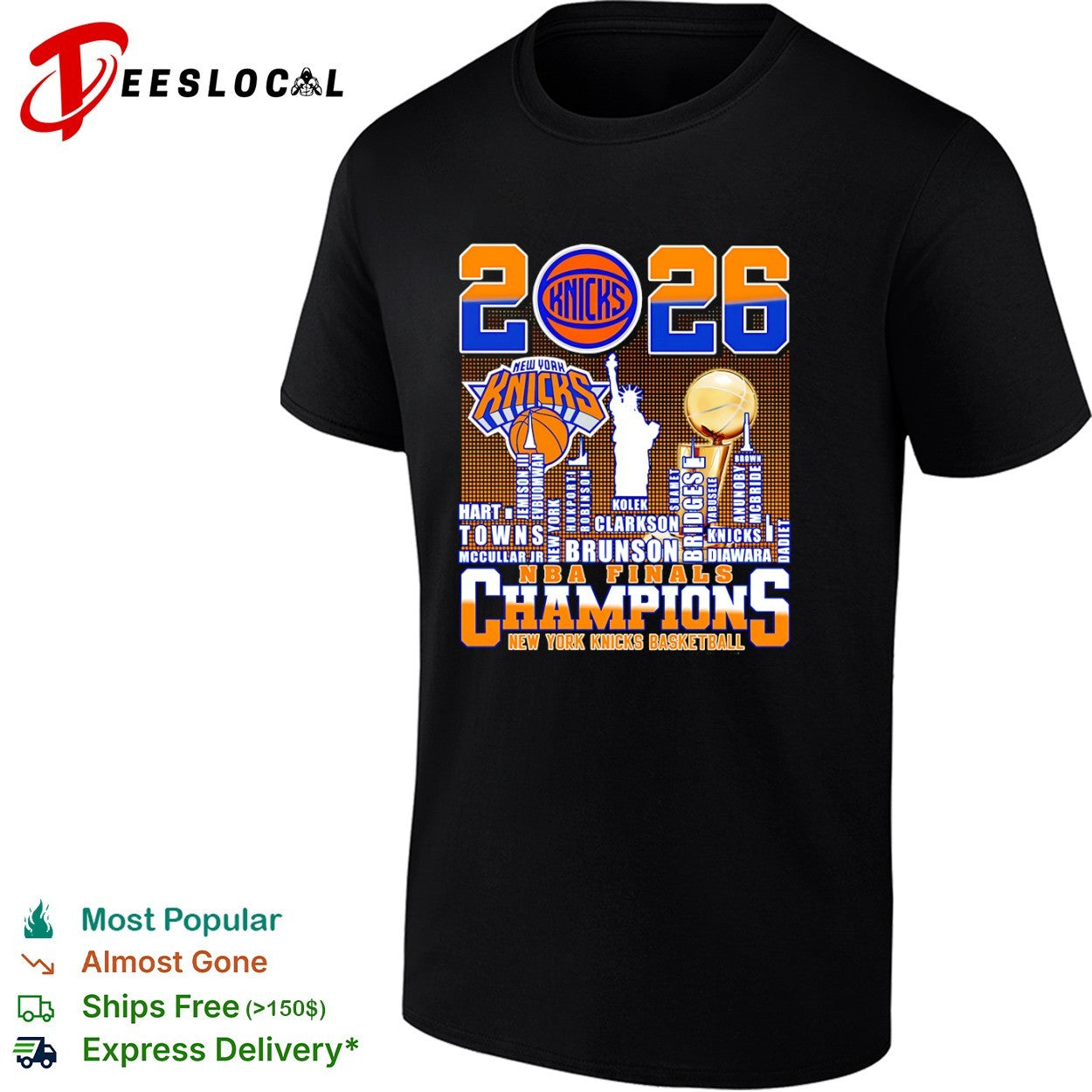 New York Knicks name of legends 2026 NBA Finals Champions shirt