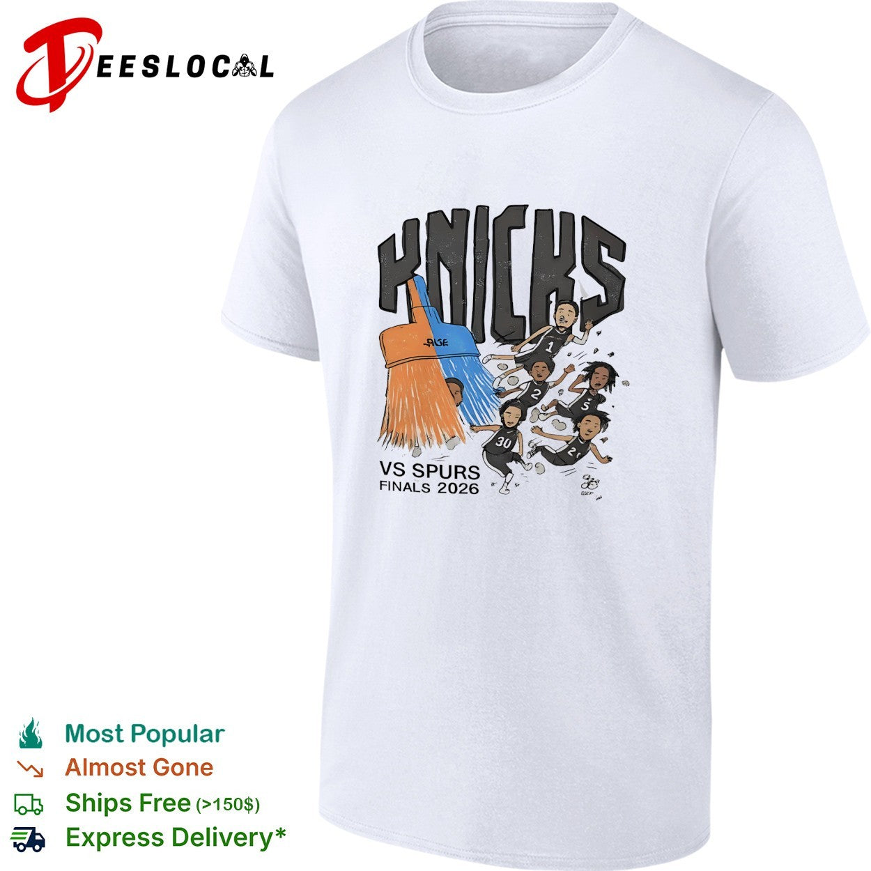 New York Knicks vs Spurs NBA Finals 2026 sweep cartoon shirt