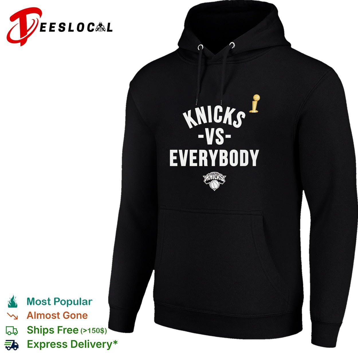 New York Knicks vs everybody bold championship trophy triumphant text shirt