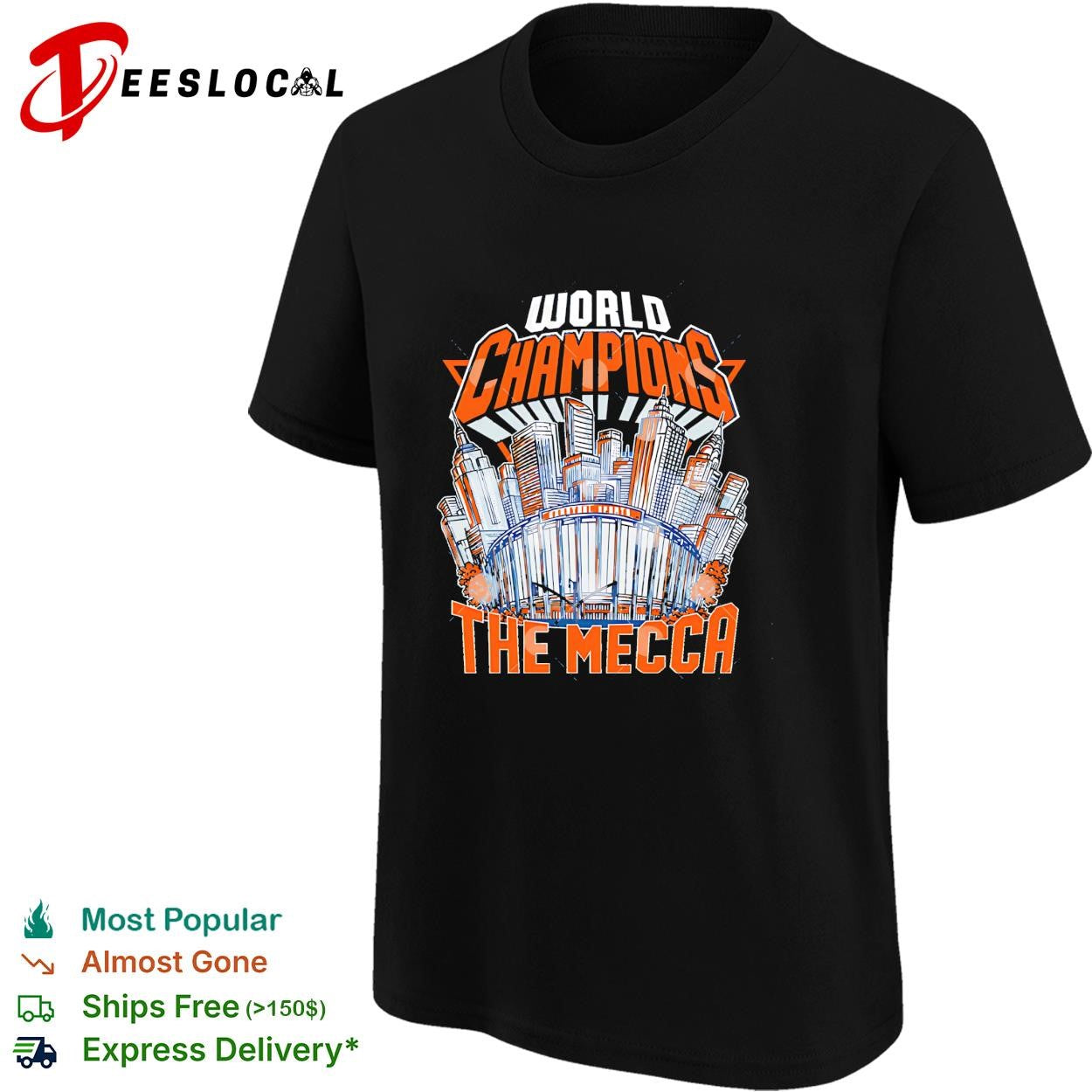 New York Knicks world champions the Mecca New York City skyline basketball arena shirt