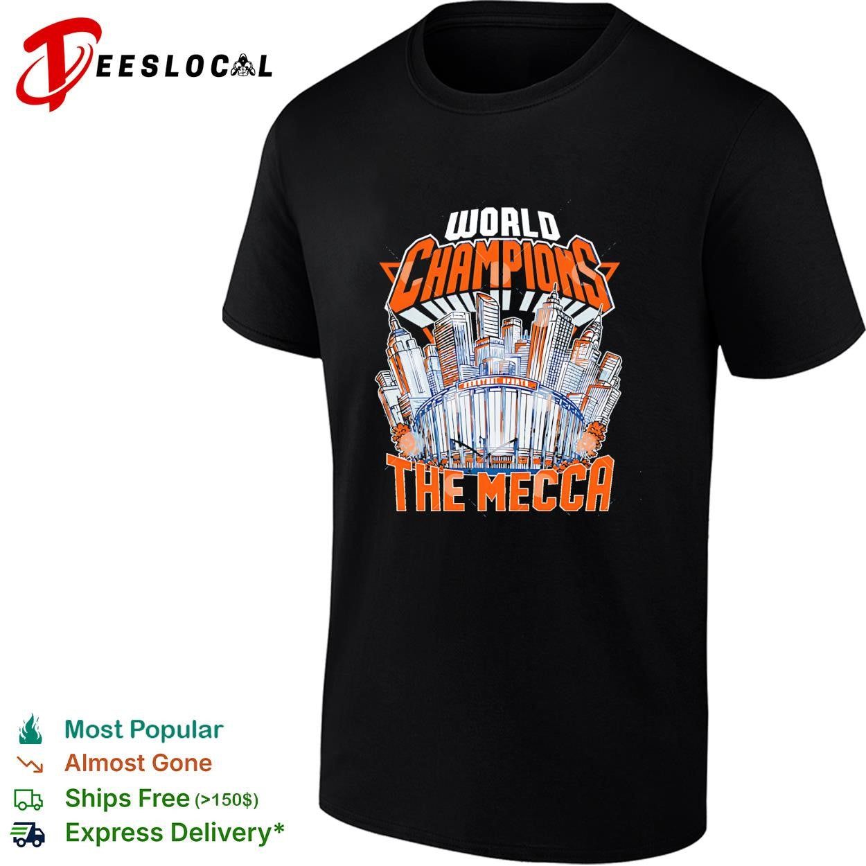New York Knicks world champions the Mecca New York City skyline basketball arena shirt