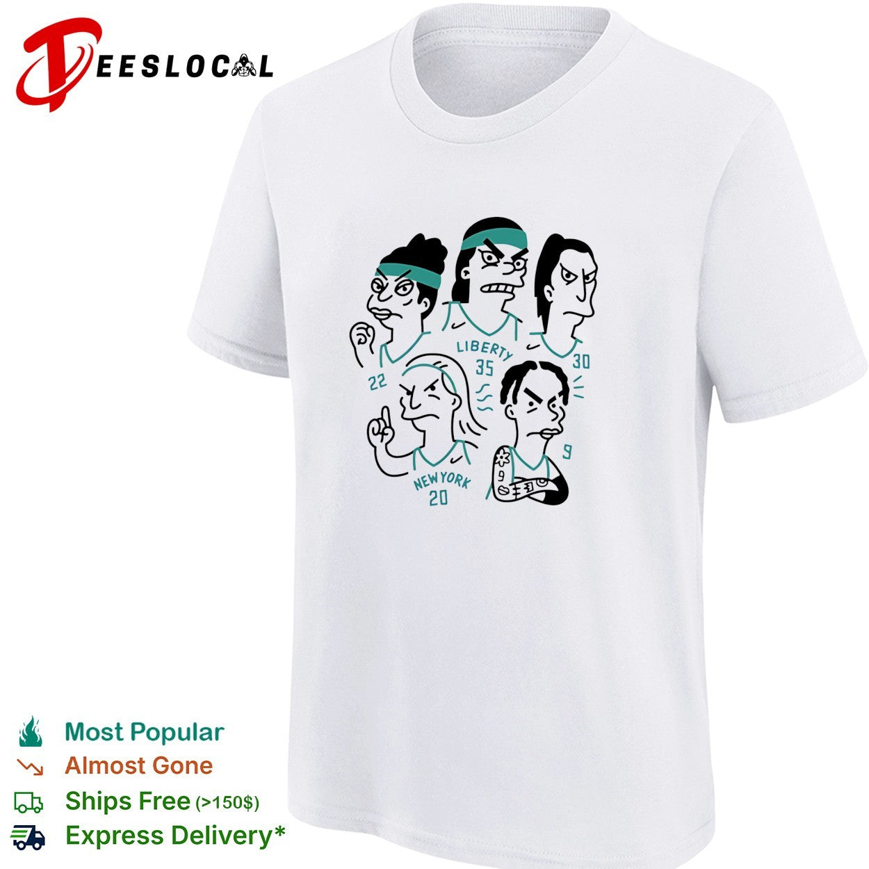 New York Knicks x Sim characters liberty cartoon players shirt