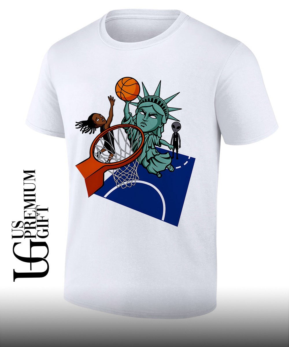 New York Liberty Alien basketball slam dunk shirt