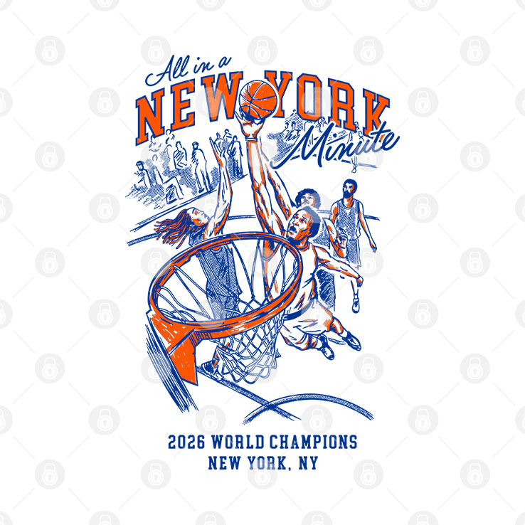 All In A New York Minute 2026 World Champions New York Basketball T Shirt