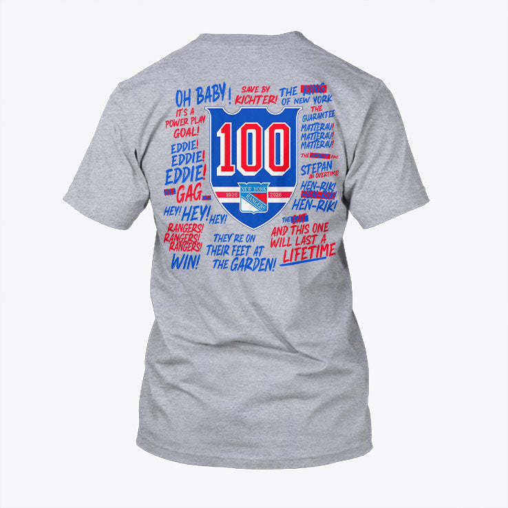 New York Rangers 100th Season Centennial T Shirt