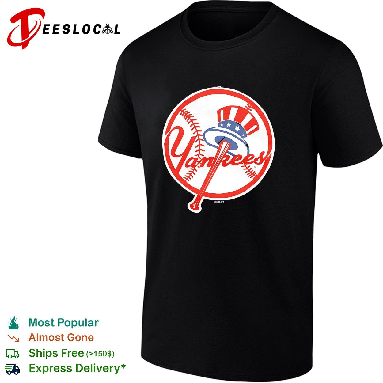 New York Yankees vintage bat top hat logo classic shirt