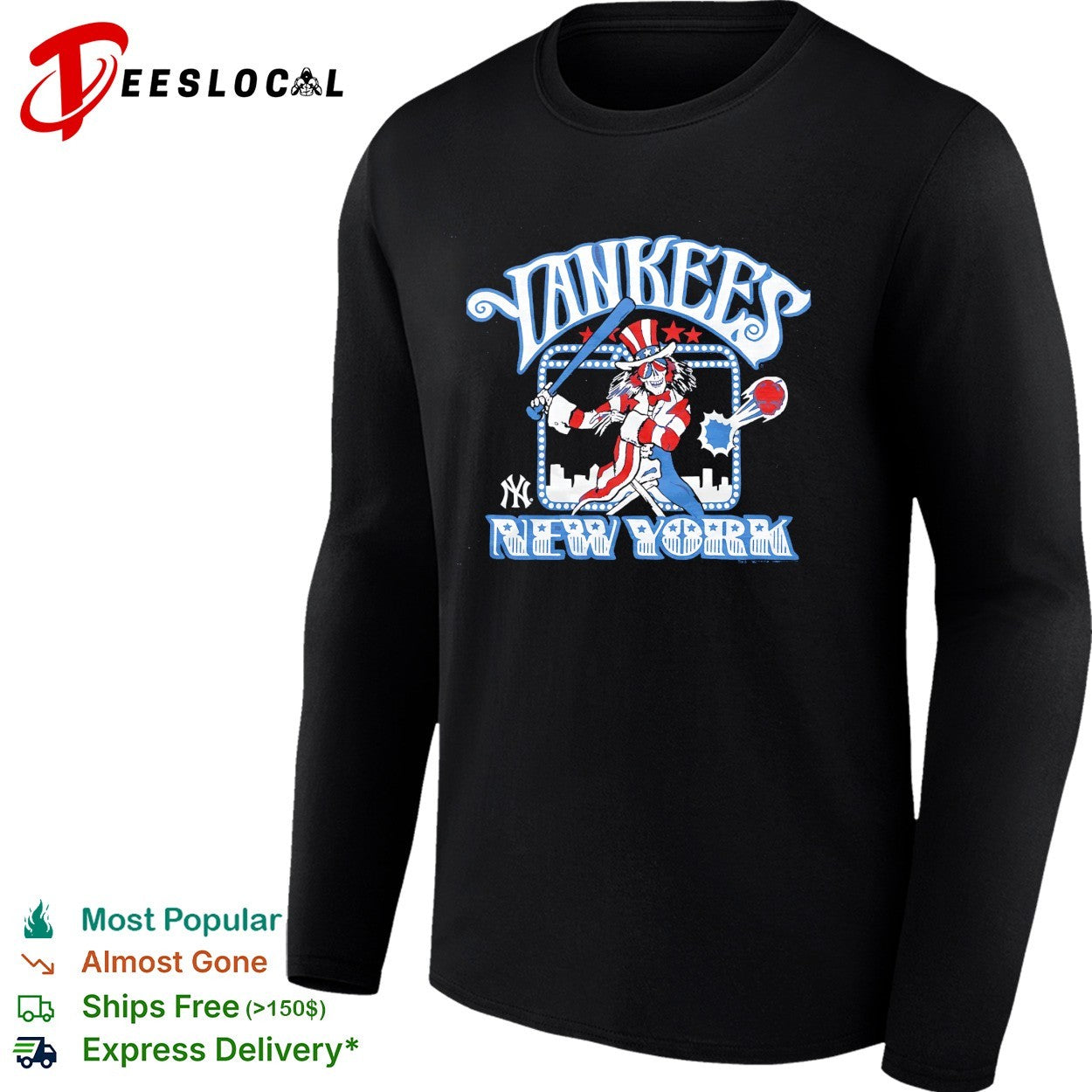 New York Yankees x Grateful Dead Uncle Sam MLB graphic shirt