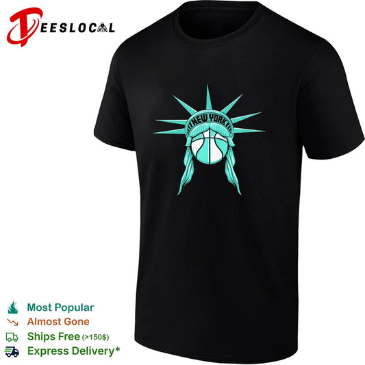 New York basketball Statue of Liberty star emblem teal logo shirt