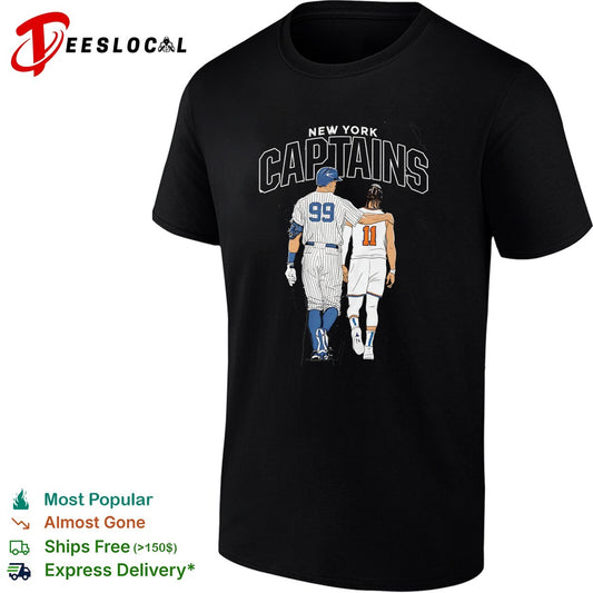 New York captains baseball and basketball players walking shirt