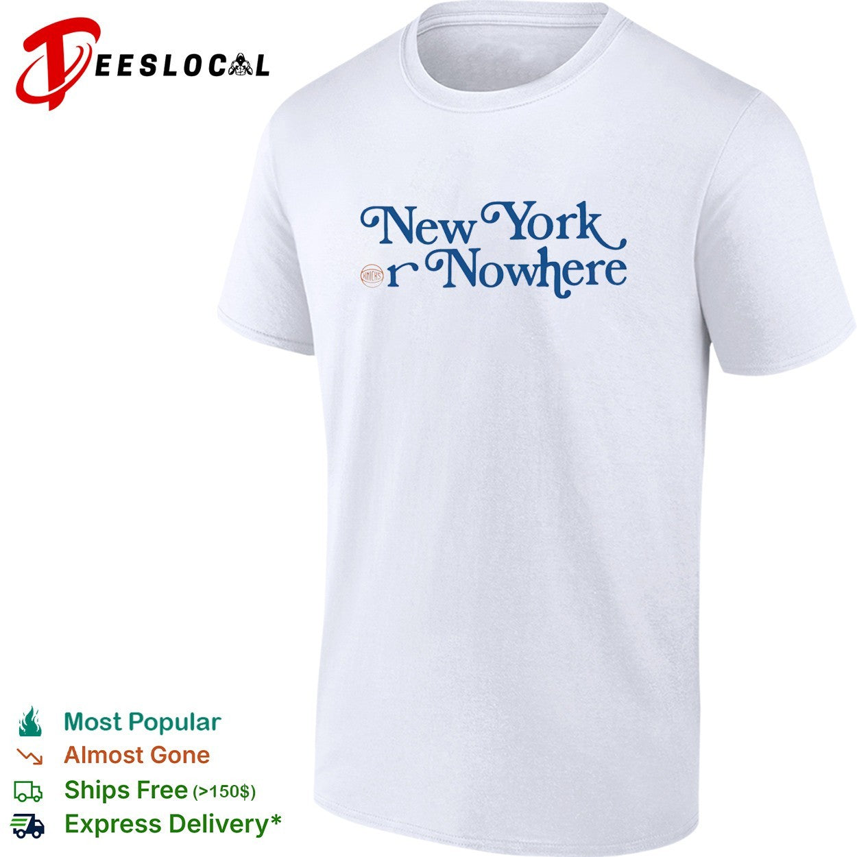 New York or Nowhere New York Knicks typography fan shirt