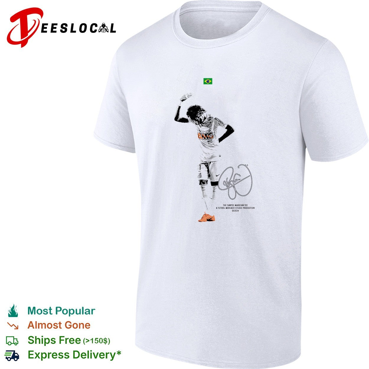 Neymar Santos the Santos magician signature shirt