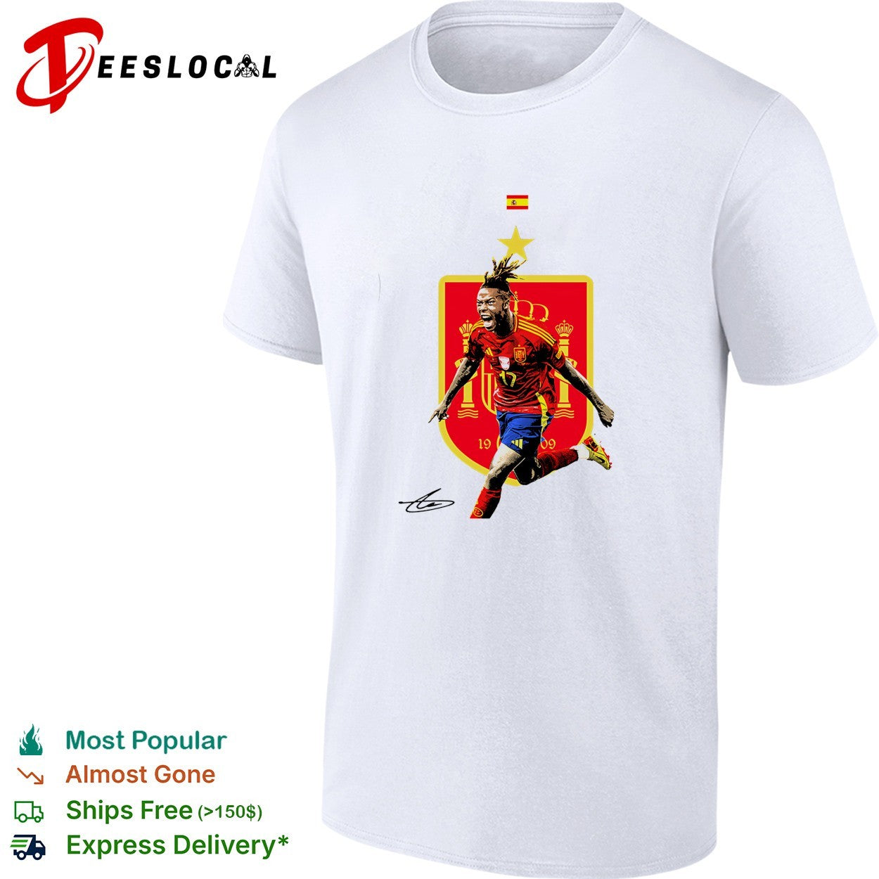 Nico Williams Spain badge shirt