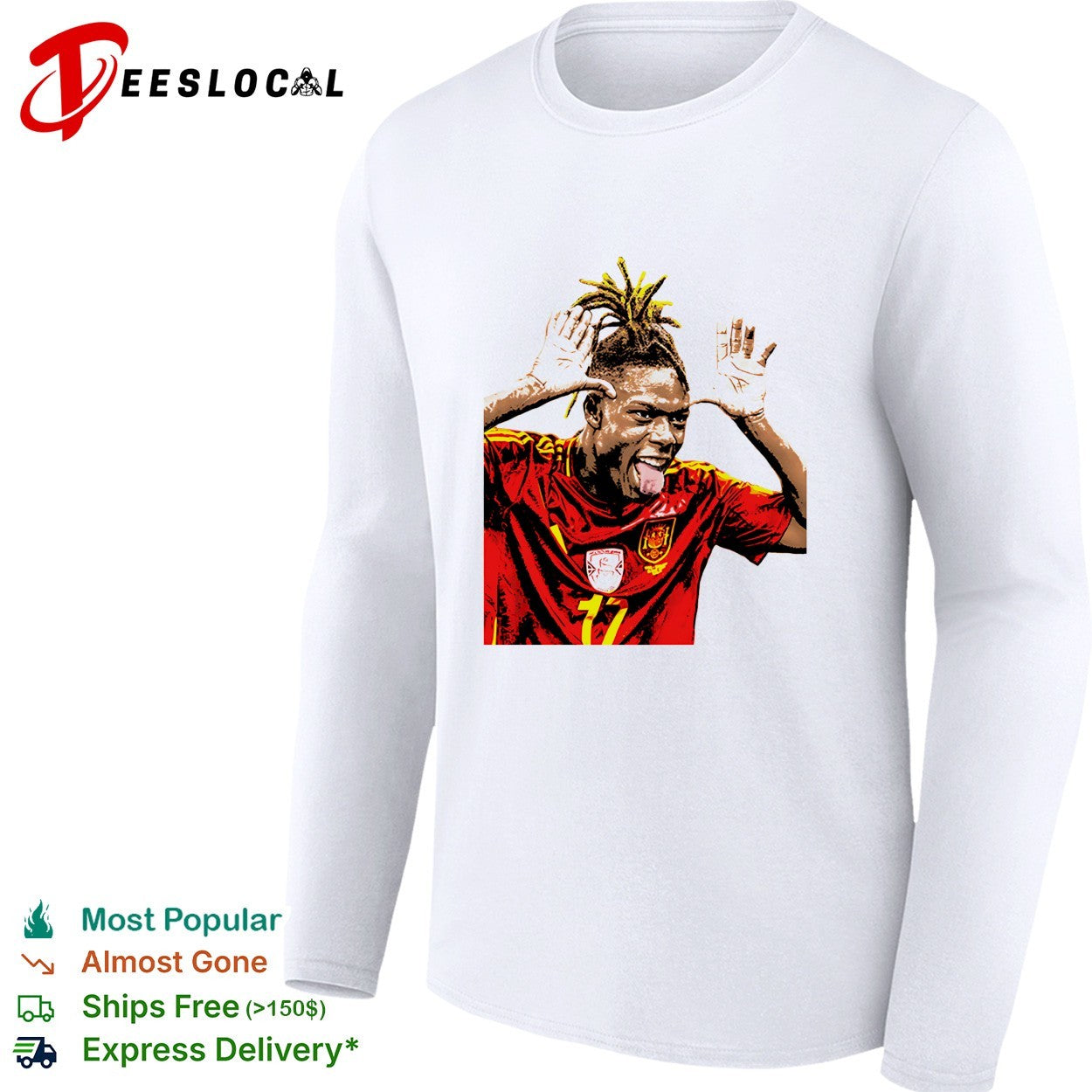 Nico Williams Spain celebration shirt
