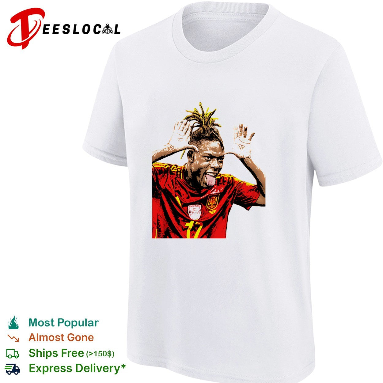 Nico Williams Spain celebration shirt