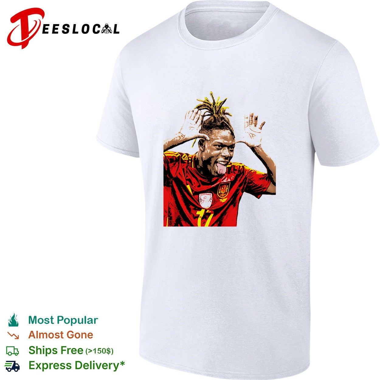 Nico Williams Spain celebration shirt