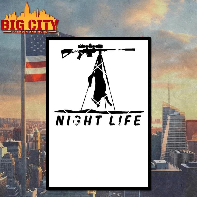 Night Life Hunting Dog With Sniper Shirt