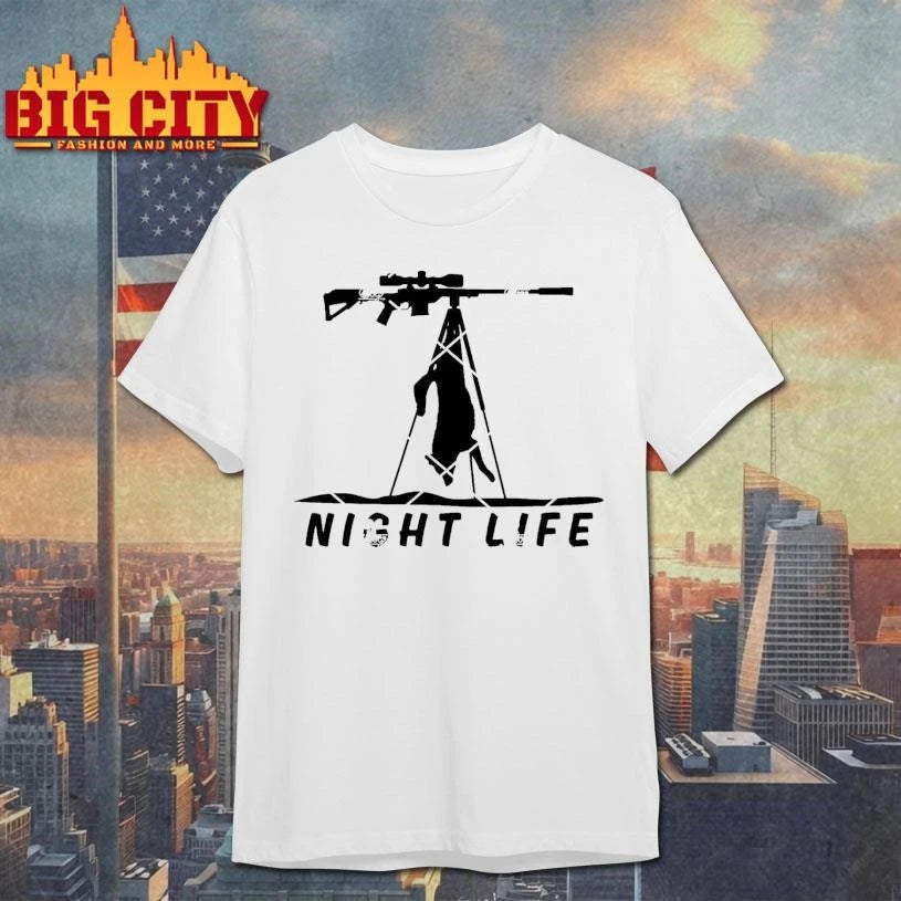 Night Life Hunting Dog With Sniper Shirt