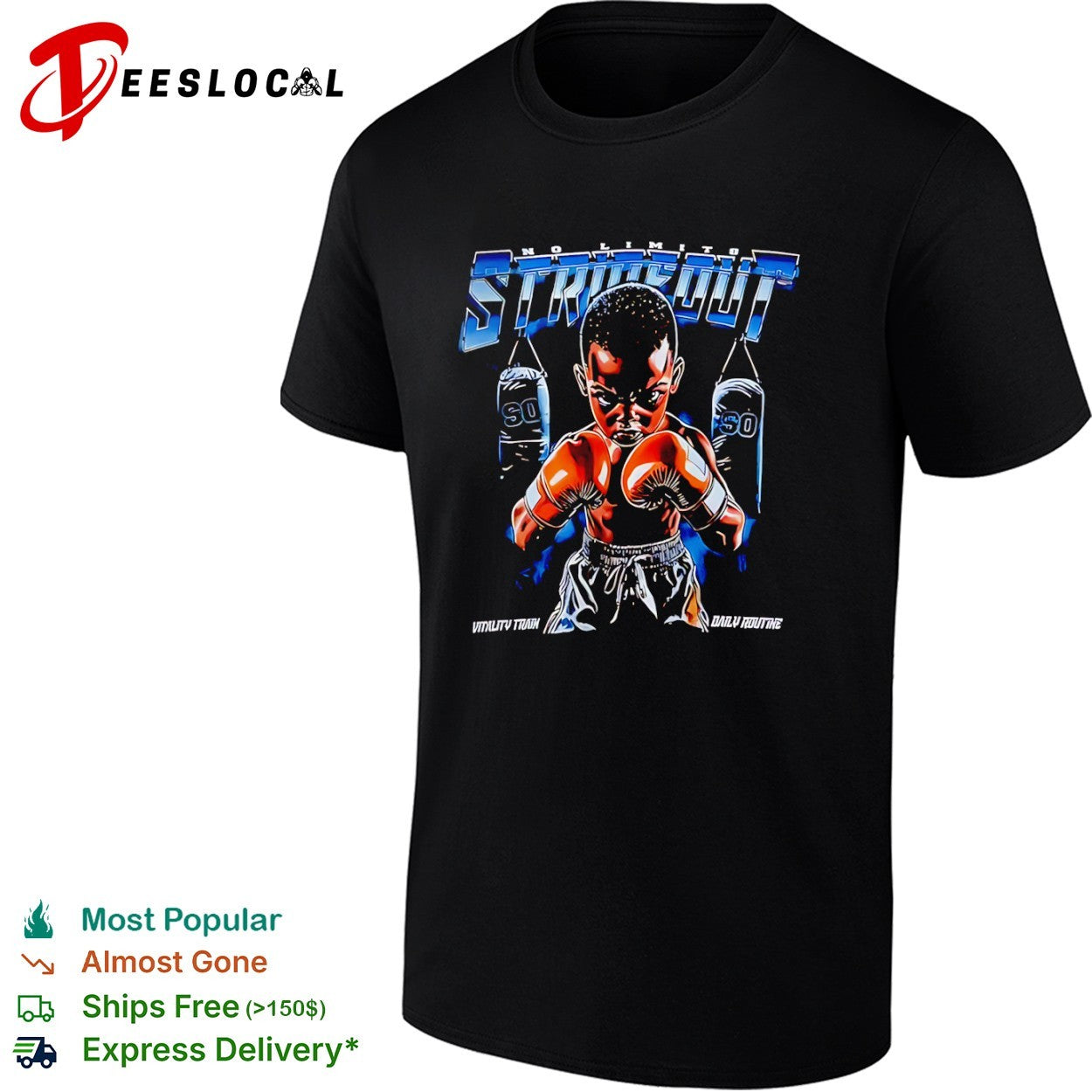 No Limits Strikeout Vitality Train Daily Routine Punching Bag Boxing Combat shirt