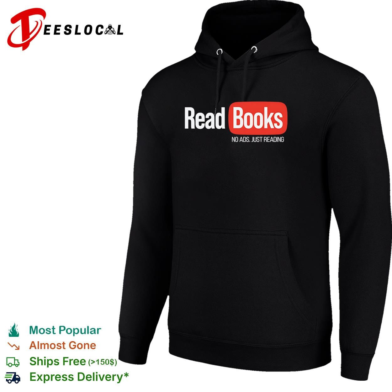 No ads just reading read books shirt