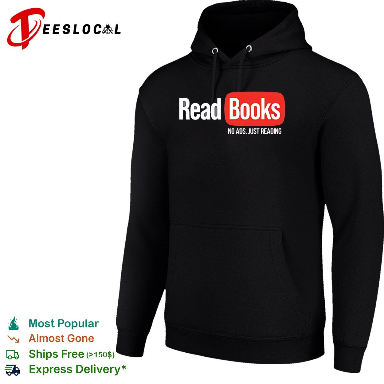 No ads just reading read books parody shirt