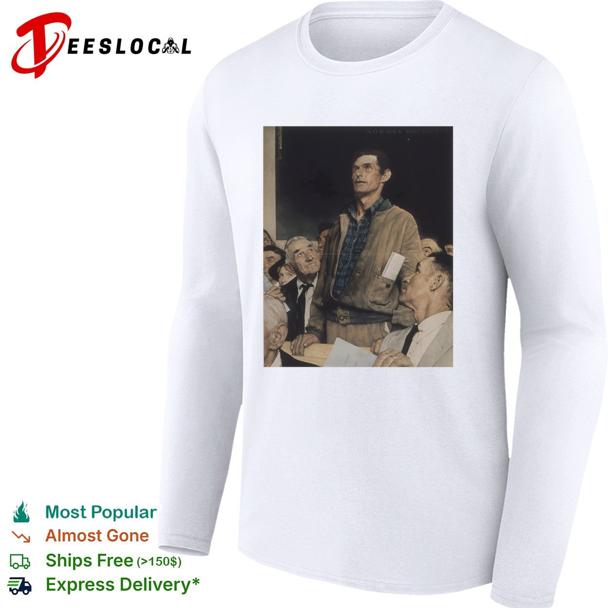 Norman Rockwell Four Freedoms Freedom of Speech est 1943 shirt