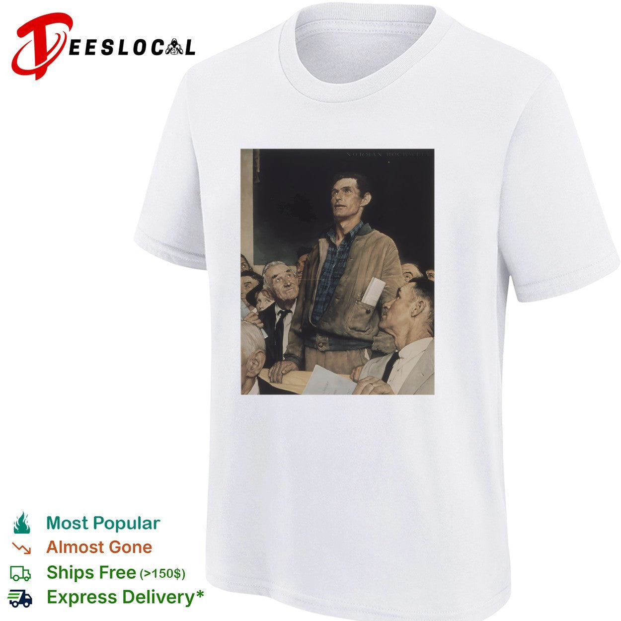 Norman Rockwell Four Freedoms Freedom of Speech est 1943 shirt