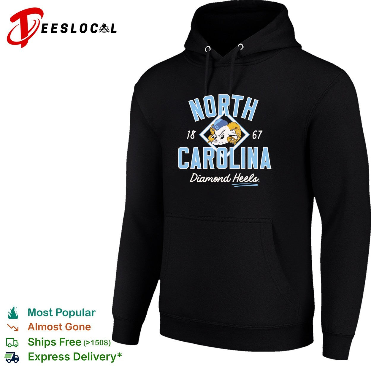 North Carolina Tar Heels Diamond Heels 1867 vintage baseball shirt