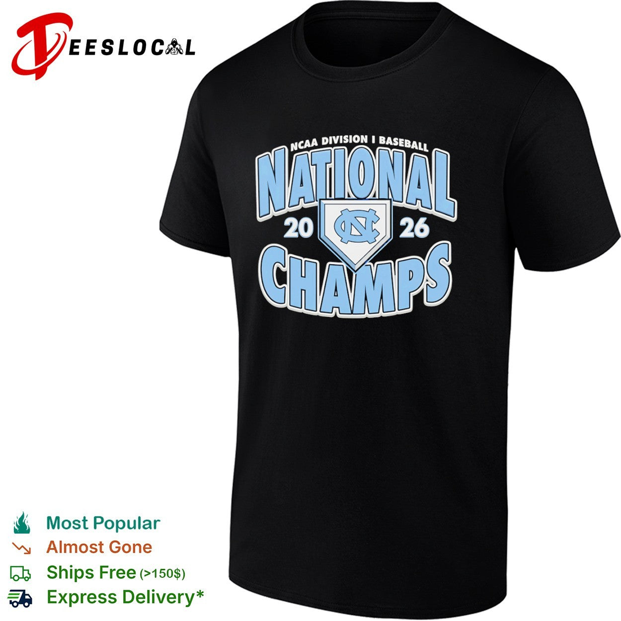 North Carolina Tar Heels NCAA Division I Baseball 2026 National Champs shirt