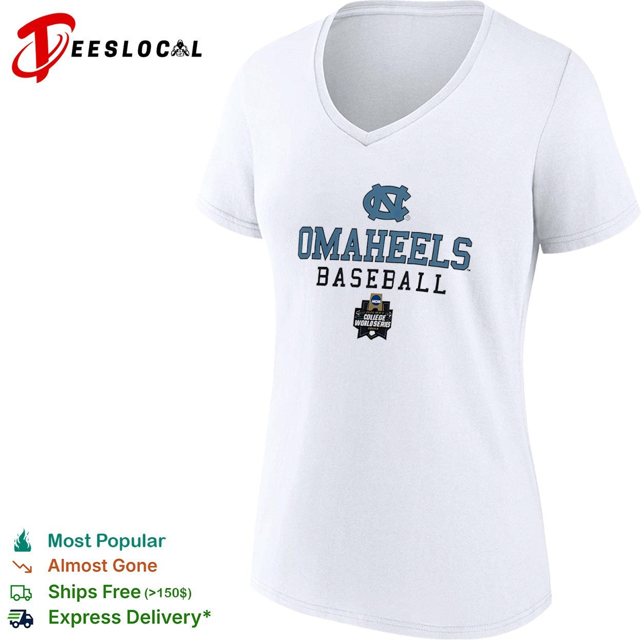 North Carolina Tar Heels OMAHEELS Baseball 2024 NCAA College World Series Omaha shirt